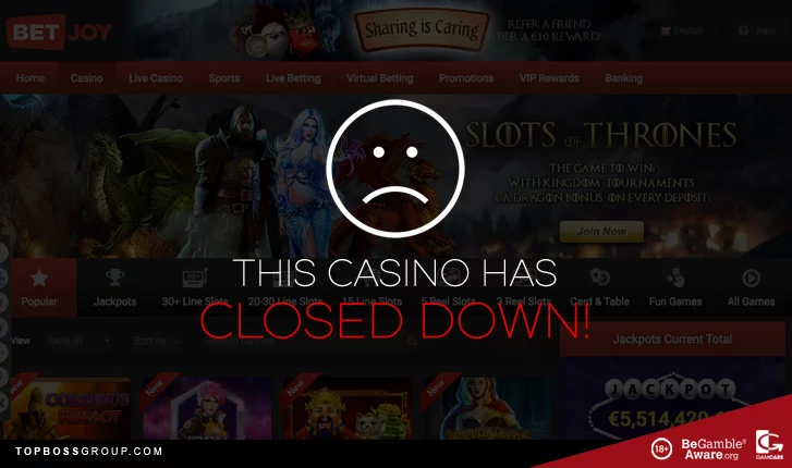 betjoy casino closded down
