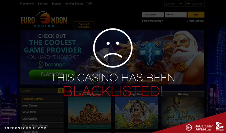Euro Moon blacklisted casino