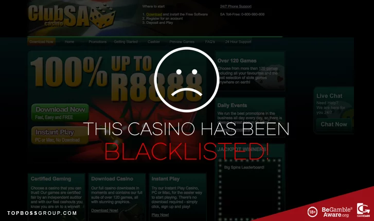 Club SA casino-blacklisted