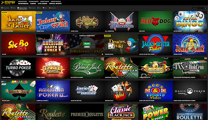 Video Poker Energy Casino