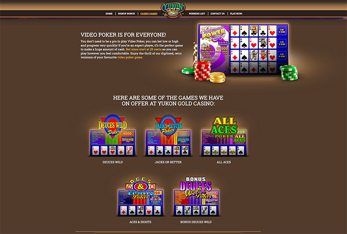 Video Poker Yukon Gold Casino Video Poker Yukon Gold Casino