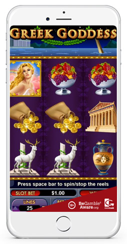 play top slots from nuworks greek goddess mobile