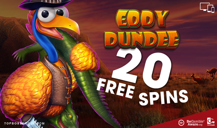 get 20 free spins on emu casinos eddy dundee slot game
