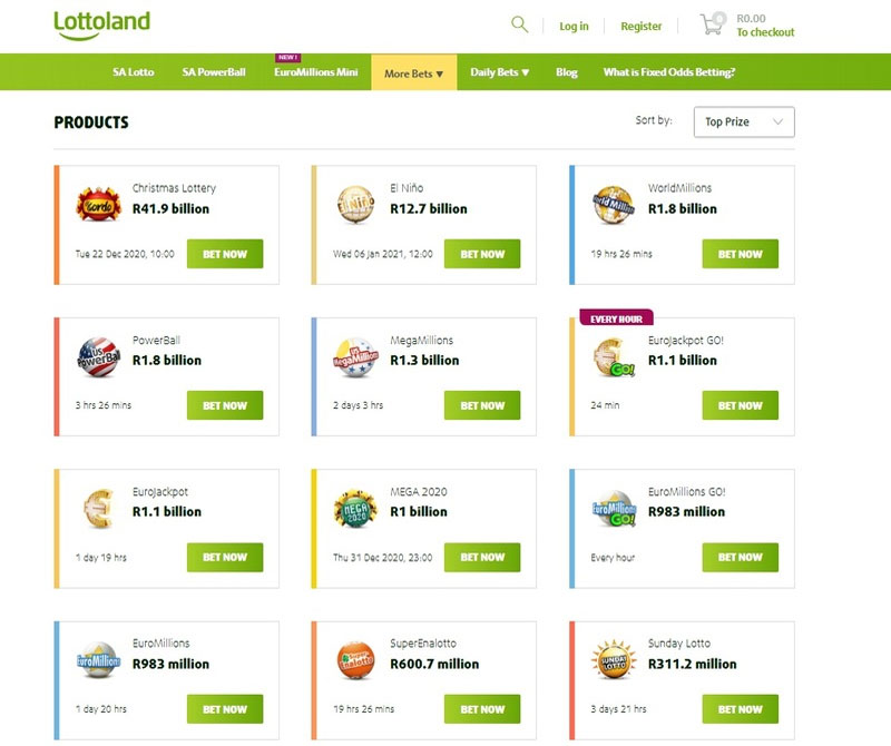 lottoland various products to bet on