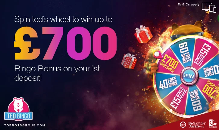 ted bingo is offering a bingo bonus of up to £700 on 1st deposit