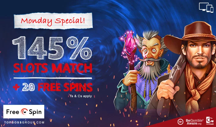 free spin casino monday special