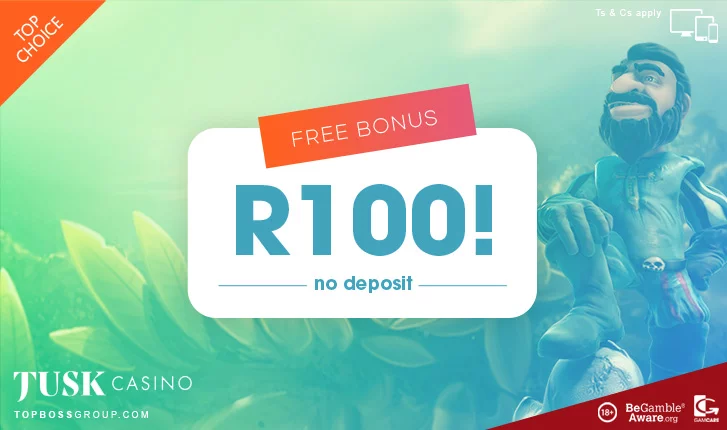 tusk casino is a new zar playing casino offering a free r100 bonus