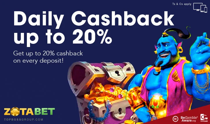 Get up to 20 cashback on every deposit! ZOTA BET casino