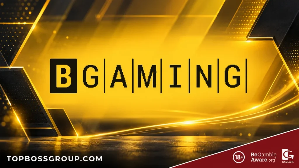 BGaming logo with Topbossgroup branding and responsible gambling information