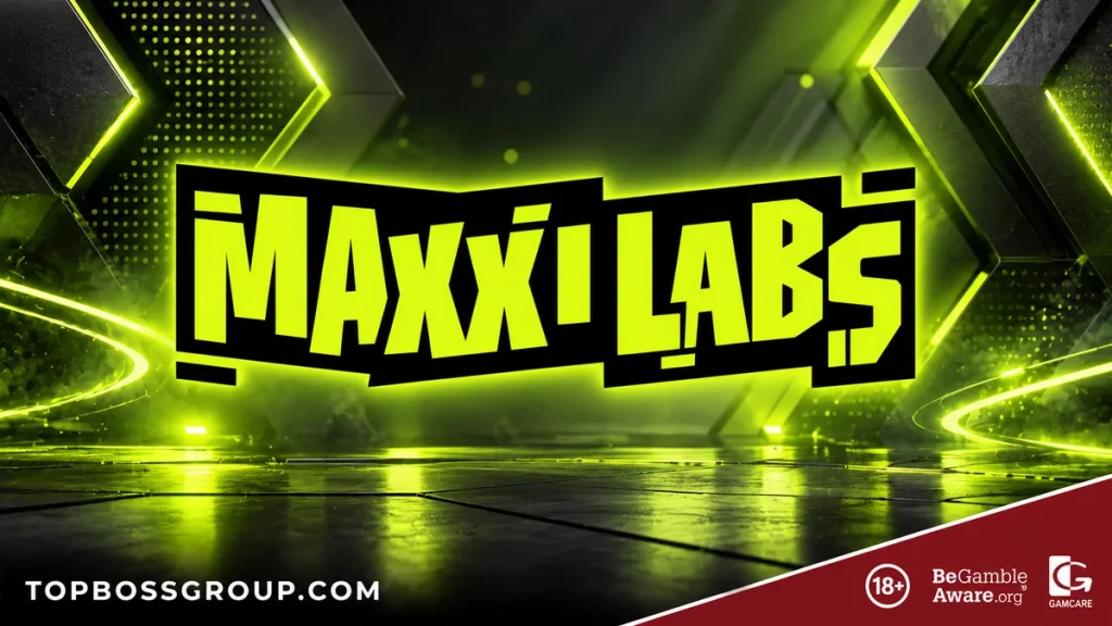 Maxxi Labs logo with Topbossgroup branding and responsible gambling information